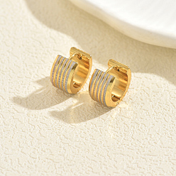 Золотой Многослойные серьги-кольца из нержавеющей стали, золотые, 13x12 мм