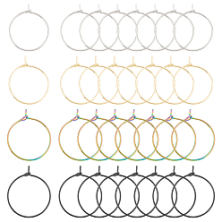 (52) Непрозрачная лаванда 80 шт. 4 стили 316 хирургическая нержавеющая сталь бокалы подвески кольца, обручание серьги, DIY материал для баскетбола обруча серьги жены, разноцветные, 21~24x20~21x0.7 мм, 21 датчик, 20 шт / стиль