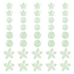 Желто-Зеленый 94 шт 4 стили прозрачные акриловые бусины, AB цвет, цветок, желто-зеленый, 11.5~25x11.5~28 мм, отверстие : 1.8~2.5 мм