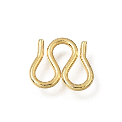 Golden Brass M-Hook Clasps, Rack Plating, Golden, 9x10x1.2mm
