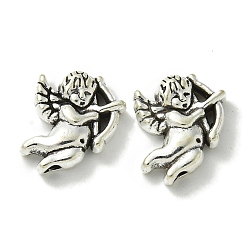 Античное Серебро Сплавочные овальные бусины тибетского стиля , без свинца и без кадмия, Амур, античное серебро, 11x10x3.5 мм, отверстие : 1.5 мм