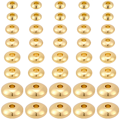 Настоящее золото 24K 100 шт. 4 стили 304 проставки из нержавеющей стали, рондель, реальный 24 k позолоченный, 4~8x2~4 мм, отверстие : 1.6~2 мм