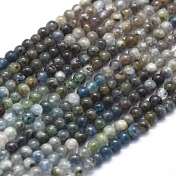 Кианит Гранд натуральный кианит / цианит / дистеновые кварцевые бусы нити, стиль градиента, круглые, 3.5~4 мм, отверстие : 0.5 мм, около 106 шт / нитка, 15.35 дюйм (39 см)