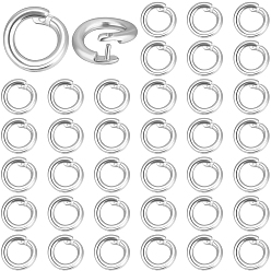 Посеребрённый Латуни Twister застежками, кольцо, 925 серебро покрытием, 5.5x1 мм, отверстие : 3 мм, 80 шт