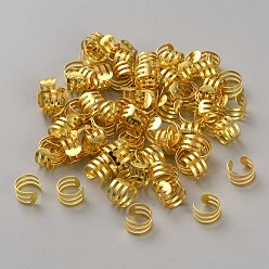 Золотой Железные дреды бусы украшение для волос, манжеты для волос, золотые, 9x6 мм, отверстие : 8 мм, внутренний диаметр: 8 мм