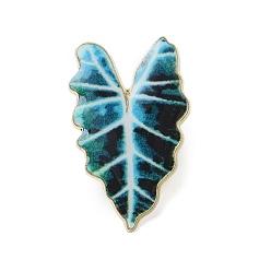 Голубой Булавки с эмалью в виде листа, броши из золотого сплава для рюкзака, голубой, 33x21 мм