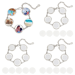 Платина Набор для изготовления браслета-цепочки из сплава с пустыми куполообразными звеньями своими руками, платина, изготовление браслета: 176мм