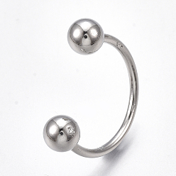 Platinum Alloy Cuff Finger Rings, Wide Band Rings, Platinum, Size 8, 18mm