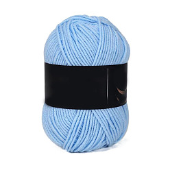 Светло-Голубой 4 пряжа из молочного акрилового волокна для тафтинговых ковриков, пряжа амигуруми, пряжа для вязания крючком, для свитера, шапки, носков, детских одеял, Небесно-голубой, 2.5 мм, около 113.74 ярдов (104 м) / моток