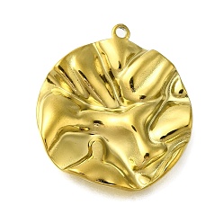 Золотой 304 подвески из нержавеющей стали, , плоский круглый шарм, золотые, 30.5x28x5 мм, отверстие : 1.8 мм