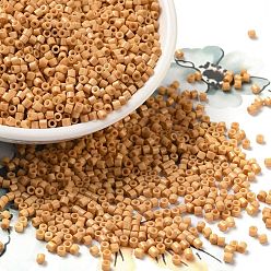 Перу Выпечка краска стеклянные бусины, цилиндр, Перу, 2x1.5 мм, отверстие : 1 мм, Около 50398 шт / фунт