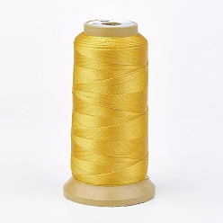 Gold Polyester Thread, for Custom Woven Jewelry Making, Gold, 0.25mm, about 700m/roll