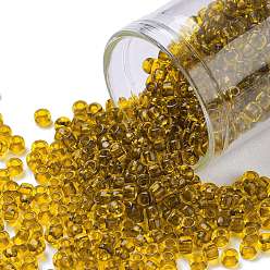(2155) Transparent Chamomile TOHO Round Seed Beads, Japanese Seed Beads, (2155) Transparent Chamomile, 8/0, 3mm, Hole: 1mm, about 222pcs/bottle, 10g/bottle