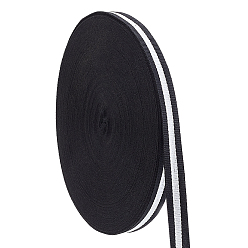 Черный 50 ярдов полиэстеровых полосатых лент, аксессуары для одежды, белые, чёрные, 5/8 дюйм (15 мм)