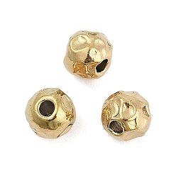 Золотой Текстурированные 316 хирургические бусины из нержавеющей стали, круглые, ионное покрытие (ip), золотые, 6 мм, отверстие : 1.5 мм