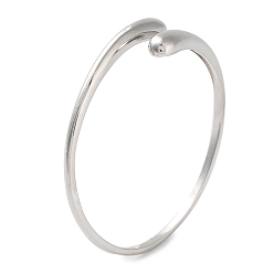 Platinum Brass Open Cuff Bangles for Women, Platinum, Inner Diameter: 2-1/8 inch(5.4cm)