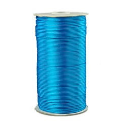 Небесно-голубой Экологичность 100% полиэфирной нити, атласный шнур, для китайского вязания, утолщение, изготовление ювелирных изделий, голубой, 2 мм, о 250yards / рулон (228.6 м / рулон), 750 фут / рулон