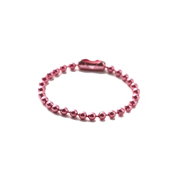 Pale Violet Red Iron Ball Chains with Connectors, Soldered, for Ball Chain Hang Tag Making, Pale Violet Red, 10x0.24cm, 100pcs/set