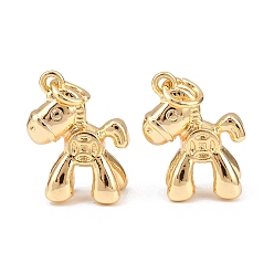 Настоящее золото 18K Латунь прелести, лошадь, с целью перехода в кольце, реальный 18 k позолоченный, 15x12x7 мм