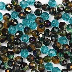 Зеленый Чешские бусины лэмпворк, граненые, ананас, зелёные, 7.5~8x8 мм, отверстие : 1.2 мм, около 120 шт / упаковка