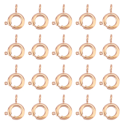 Розовое Золото Ионное покрытие (ip) 20 шт. 304 гладкая поверхность пружинных кольцевых застежек из нержавеющей стали, розовое золото , 6x1.5 мм, отверстие : 1.8 мм