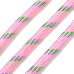 Pink Polyester Round Braided Cord, for DIY Craft, Pink, 6mm, about 2.19 Yards(2m)/pc