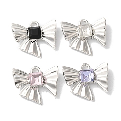 Платина Стойки подвески обшивки сплава, со стразами, без кадмия, без никеля и без свинца, разноцветные, платина, 16x18x5 мм, отверстие : 1.8 мм