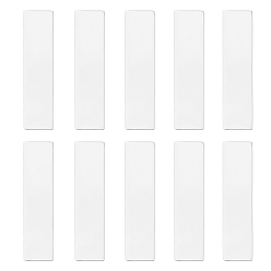Stainless Steel Color 304 Stainless Steel Big Pendants, Blank Stamping Tags, Rectangle, Stainless Steel Color, 64x16x1.8mm, 10pcs/box