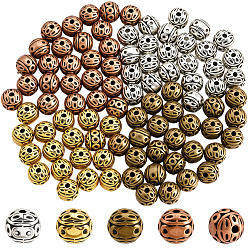 (52) Непрозрачная лаванда 100шт 4 цвета цинковый сплав бусины, круглые, разноцветные, 8 мм, отверстие : 1 мм, 25 шт / цвет