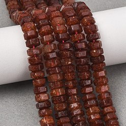 Strawberry Quartz Natural Strawberry Quartz Beads Strands, Hexagonal Heishi Beads, 6x6x3.5mm, Hole: 1mm, about 103pcs/strand, 14.96''(38cm)