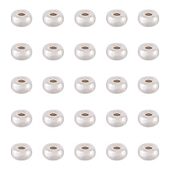 Серебро 925 стерлингов серебряные шарики Spacer, рондель, серебряные, 4x2 мм, отверстие : 1 мм, 25 шт