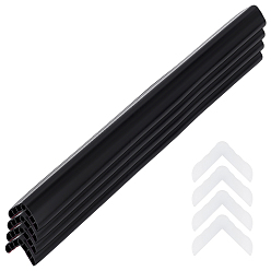 Black Self-adhesive PVC with Acrylic Anti-collision Strips, Wall Corner Guards, Black, 600x40x40mm