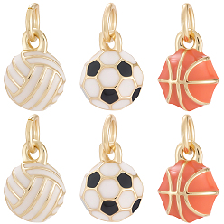 Mixed Shapes 9шт 3 стили латунные эмалевые подвески, яйца, стойки покрытие, без кадмия и без свинца, долговечный, реальный 18 k позолоченный, с целью перехода в кольце, разнообразные, 13.5x7.5 мм, отверстие : 3 мм, 3 шт / стиль