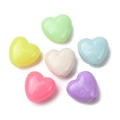 (52) Непрозрачная лаванда Пластиковые шарики, сердце, разноцветные, 10x10.5x6 мм, отверстие : 2 мм, Около 1562 шт / 500 г
