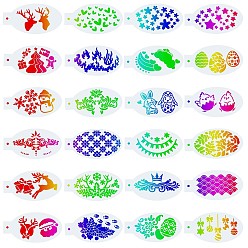 Олень Пластиковые трафареты для рисования лица, Роспись лица по телу, шаблоны татуировок для школьной домашней вечеринки, олень, 7.5x14x0.01 см, 24 шт / комплект