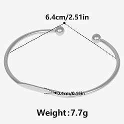 Нержавеющая Сталь Цвет 304 из нержавеющей стали манжеты браслеты, браслеты с крутящим моментом для женщин, цвет нержавеющей стали, внутренний диаметр: 2-1/2 дюйм (6.4 см)