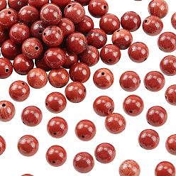 Red Jasper Natural Red Jasper Beads, Grade A-, Round, 8mm, Hole: 1mm, 100pcs