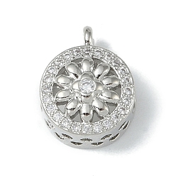 Платина Поручни из латуни с покрытием из латуни, микро паве, кубический цирконий, петля под залог, долговечный, без свинца и без кадмия, плоско-круглые, платина, 12.5x10x6.5 мм, отверстие : 1.4 мм, внутренний диаметр: 2.5 мм