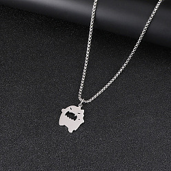 Нержавеющая Сталь Цвет Хэллоуин 201 Подвеска-коробочка в виде маленького монстра из нержавеющей стали для женщин и мужчин, без потускнения, цвет нержавеющей стали, 27.56 дюйм (70 см)