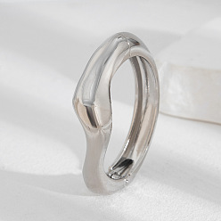 Платина Шарнирные браслеты из сплава для женщин, платина, 5/8~1-5/8 дюйм (1.7~4 см), внутренний диаметр: 2-3/8~2-1/2 дюйм (6~6.5 см)