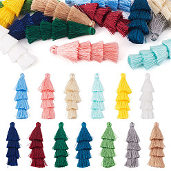 Mixed Color 13Pcs 13 Colors Polyester 
Tassel Pendants, Mixed Color, 84x28mm, 1pc/color
