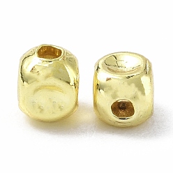 Real 18K Gold Plated Brass Beads, Cube, Real 18K Gold Plated, 2.5x2.5x3mm, Hole: 0.9mm