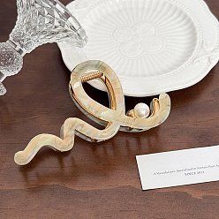 Светло-хаки Заколки для волос в форме когтей из ацетата целлюлозы, аксессуары для волос для женщин и девочек, формы волны, светлый хаки, 120 мм