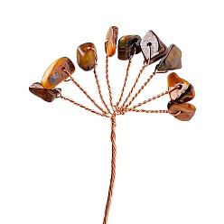 Тигровый глаз Естественный тигр украшения дисплея глаз, украшения для домашнего офиса, цветок, золотые, 120 мм