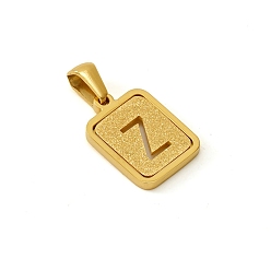 Letter Z Шкентели нержавеющей стали, реальный 18 k позолоченный, прямоугольные, Письмо Z, 15x12 мм