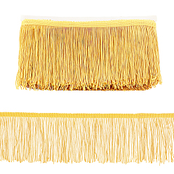 Золотистый Кружево с латинской бахромой из полиэстера, украшение аксессуаров для одежды, ткань для вышивки кружевной отделкой своими руками, золотые, 4-1/8 дюйм (105 мм)