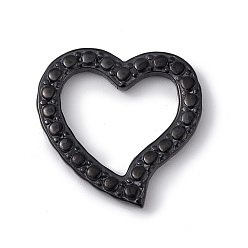 Electrophoresis Black 304 Соединительные кольца из нержавеющей стали, ионное напыление (IP), неровный, асимметричное сердце, электрофорез черный, 22x22x2.5 мм, внутренний диаметр: 12x15.5 мм