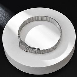 Нержавеющая Сталь Цвет Модно унисекс 304 нержавеющей стали смотреть группы браслетов браслеты, с группы часы застежками, цвет нержавеющей стали, 9-1/8 дюйм (23 см)