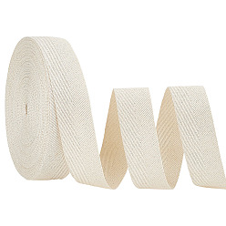 Бежевый 25 ярдов плоских хлопковых лент с узором «елочка», лента из твила, аксессуары для одежды, бежевые, 1-1/4 дюйм (31 мм)