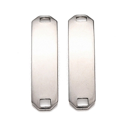 Нержавеющая Сталь Цвет 201 подвески для соединителей из нержавеющей стали, закругленный прямоугольник, без потускнения, цвет нержавеющей стали, 32x8x1.5 мм, отверстие : 3.4x2 мм